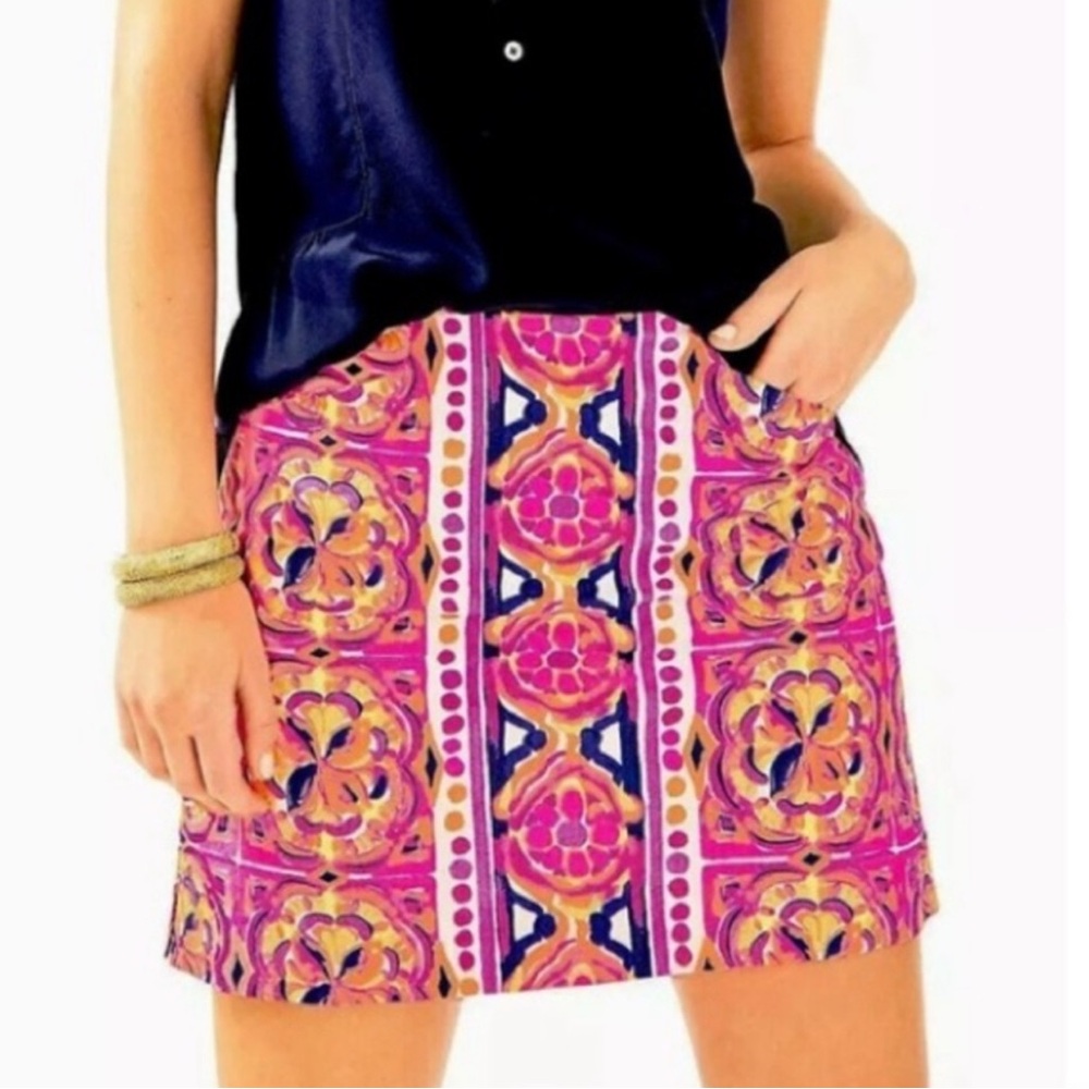 Lilly Pulitzer Marigold Skort in Pink Fusions Rock House. Size 12